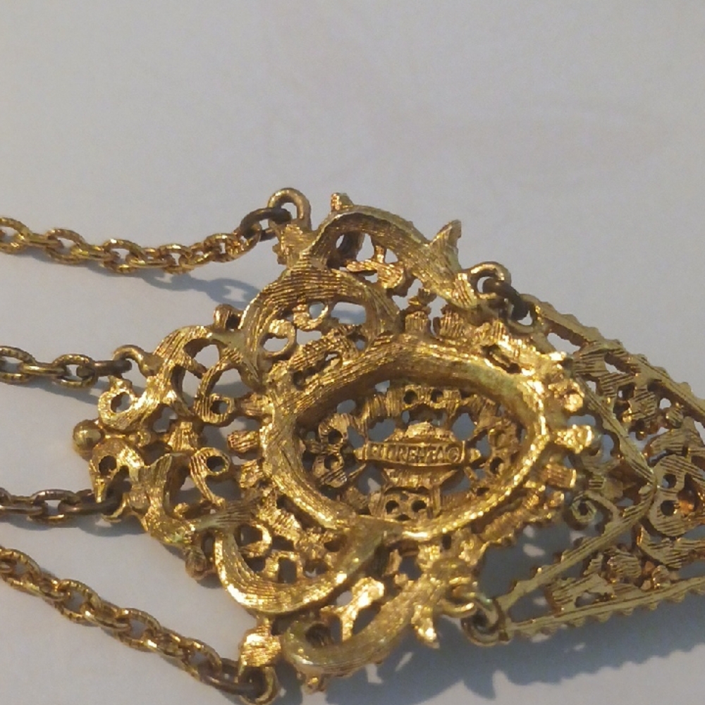 Florenza Gold Filigree Necklace - Picture 7 of 7